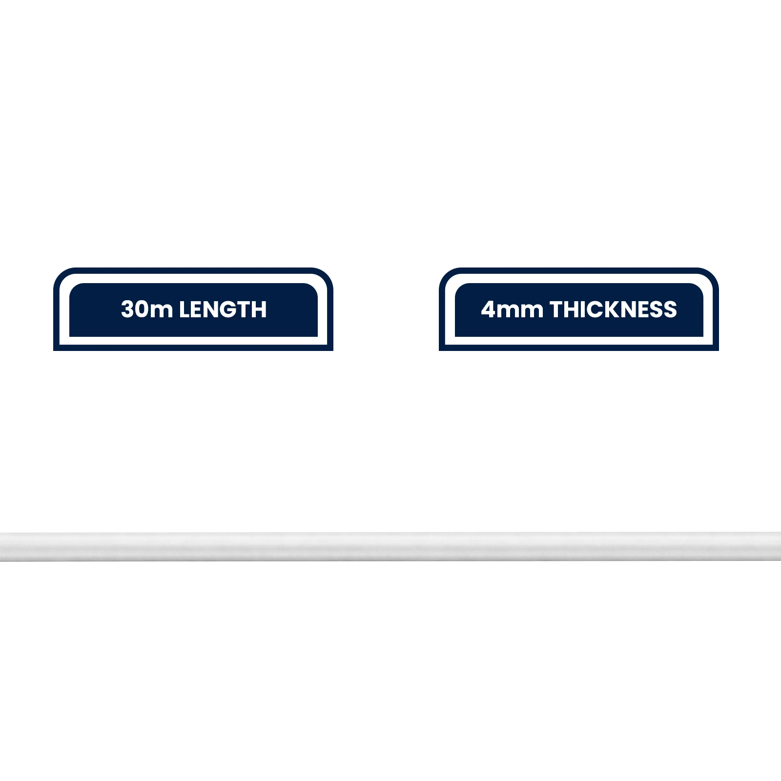Grunt 4mm x 30m White Poly Core Clothesline Wire, PVC Coated, 100kg Break Strength, Weather Resistant