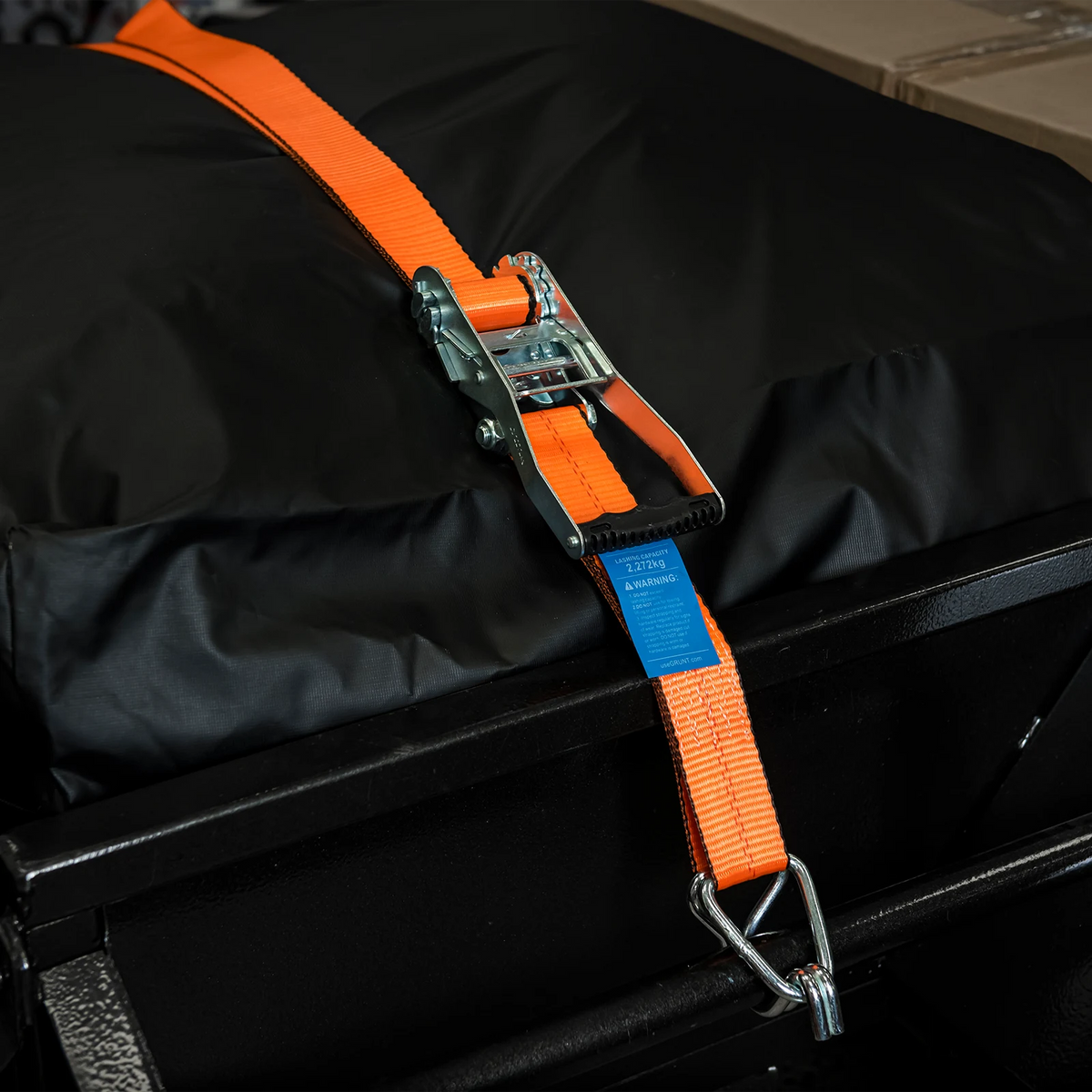 Grunt 50mm x 8m Ratchet Tie Down, Orange Polyester Webbing