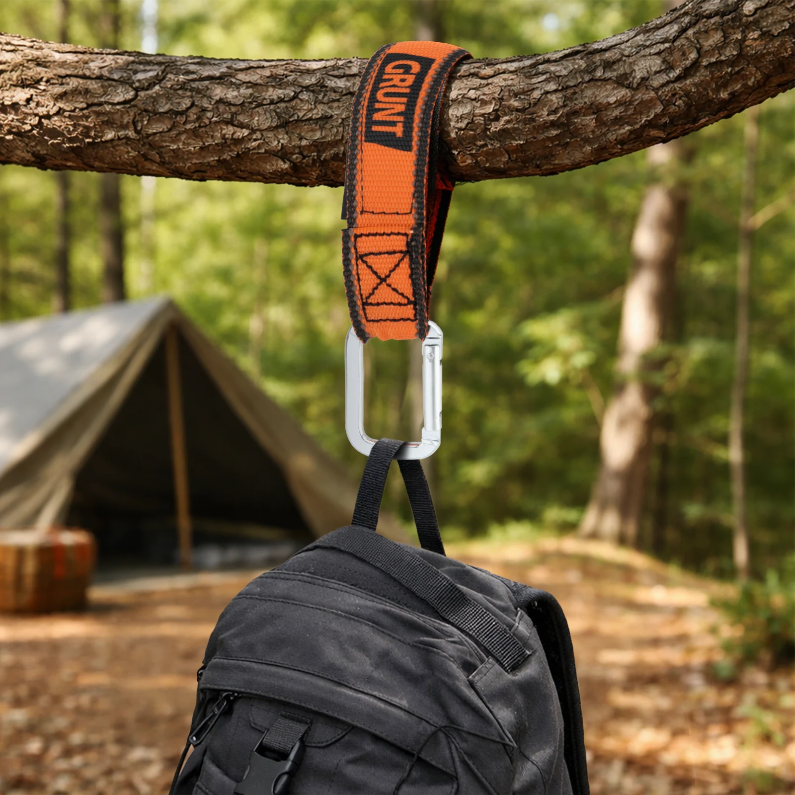Grunt 20cm Handy Hanger with Carabiner Clip, Adjustable Hook & Loop