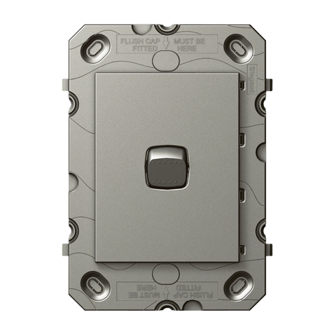 HPM ARTEOR 1 Gang Wall Switch Grid Magnesium 240V Polycarbonate