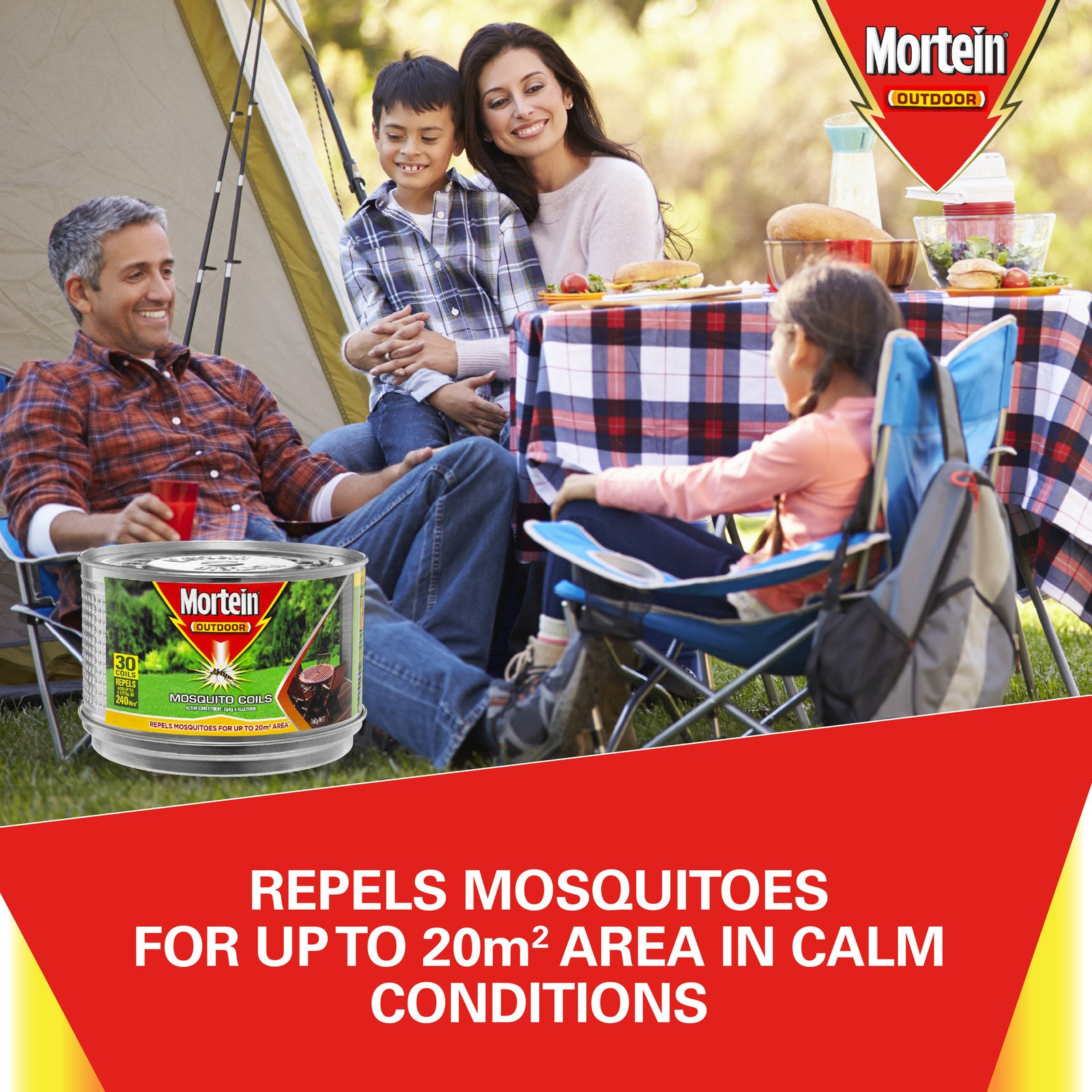 Mortein Mosquito Repellent Incense Coils with Metal Burner, Outdoor, 30 Pack