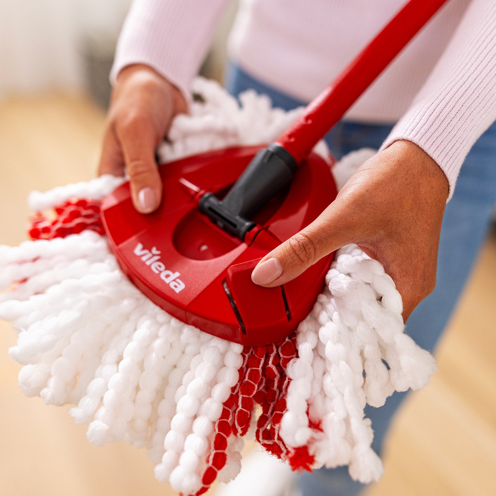 Vileda Easy Wring and Clean Spin Mop Refill, 100% Microfibre Triangular Head, Machine Washable