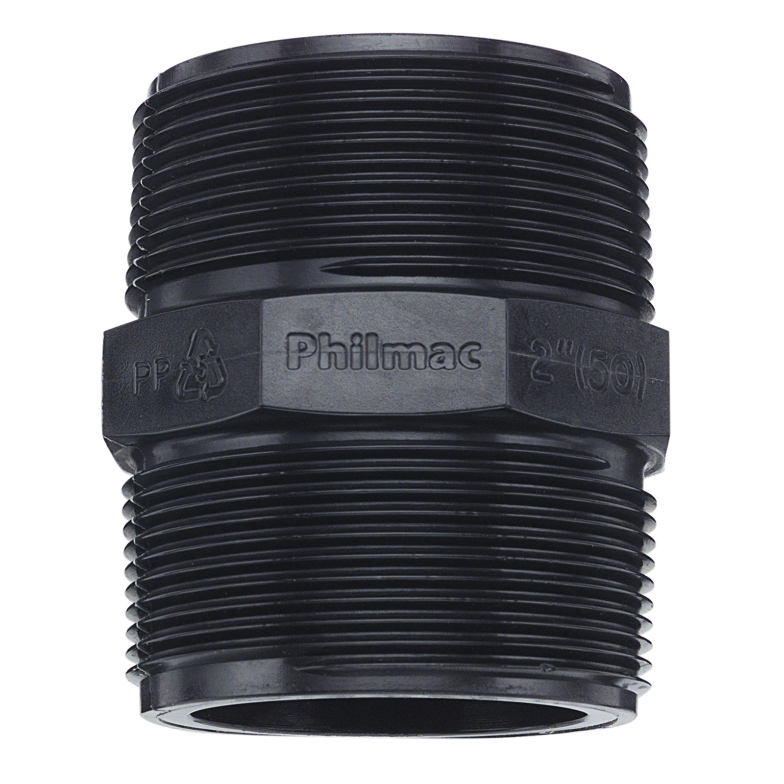 Philmac BSP Threaded Pipe Nipple 1" - Polypropylene PN16 Underground Rated