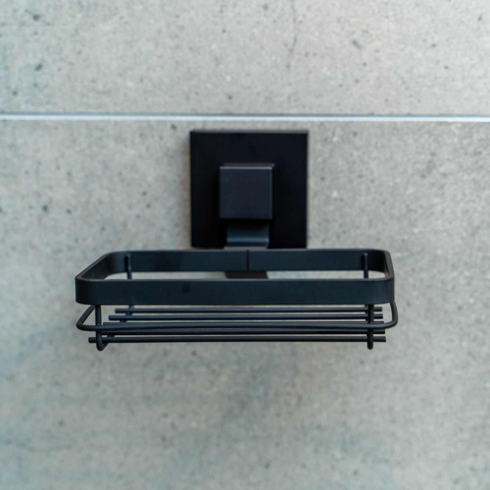 Fusion-Loc 13kg Suction Soap Dish - Matte Black Powder Coated Steel
