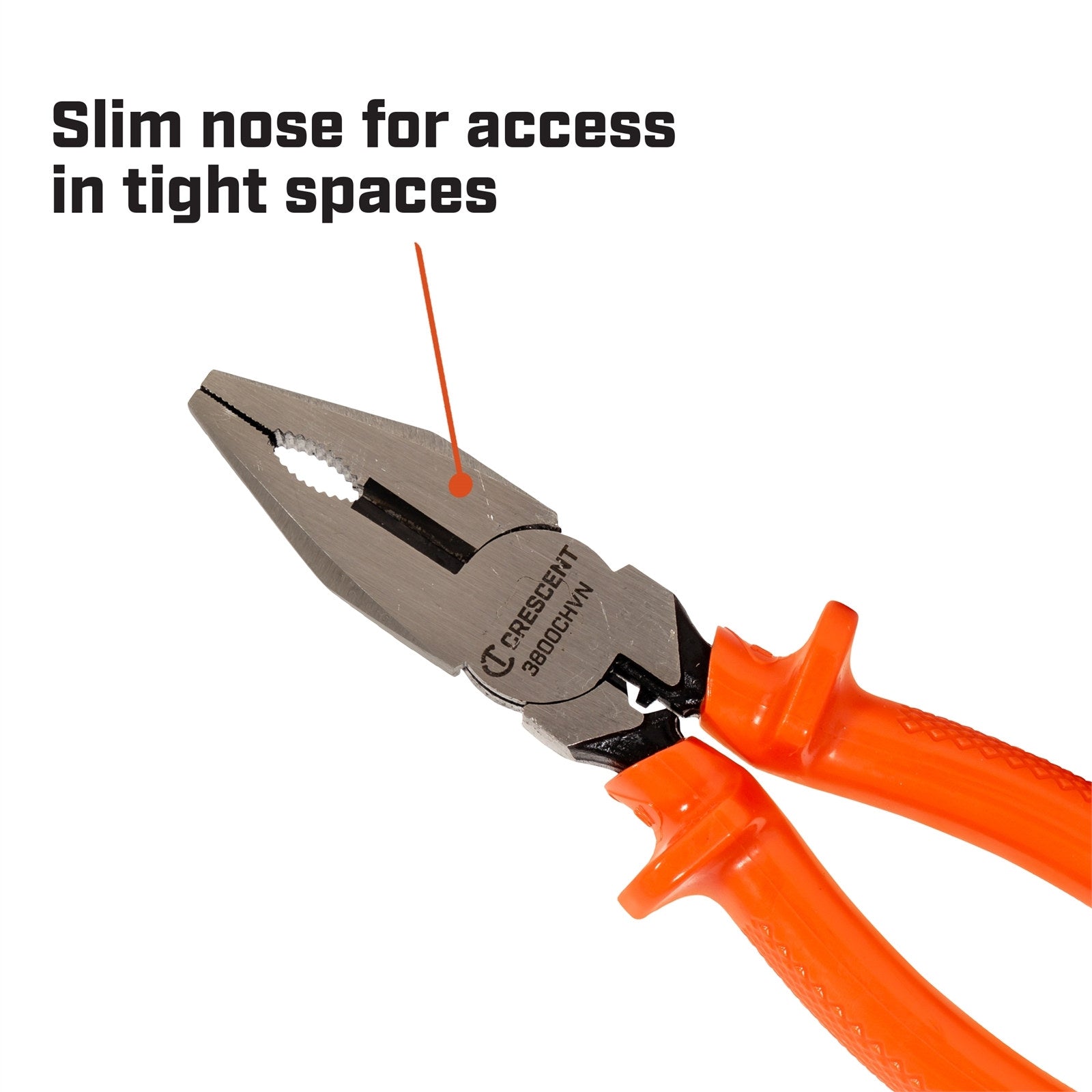 Crescent 200mm Insulated Universal Pliers - Forged Alloy Steel, Built-In Cutter