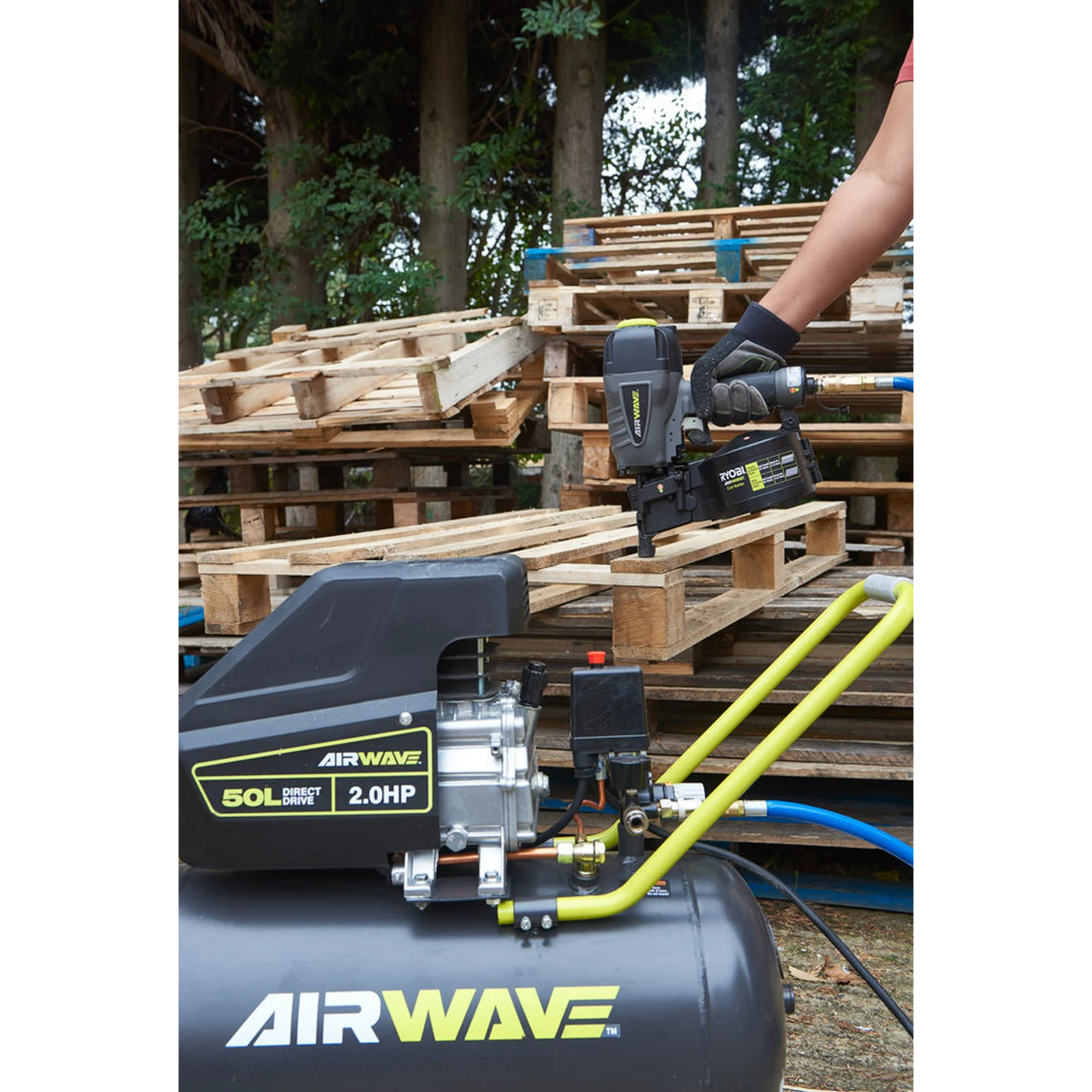Ryobi Airwave 50L 1500W 240V Air Compressor 115 PSI Portable RA-C2550-G
