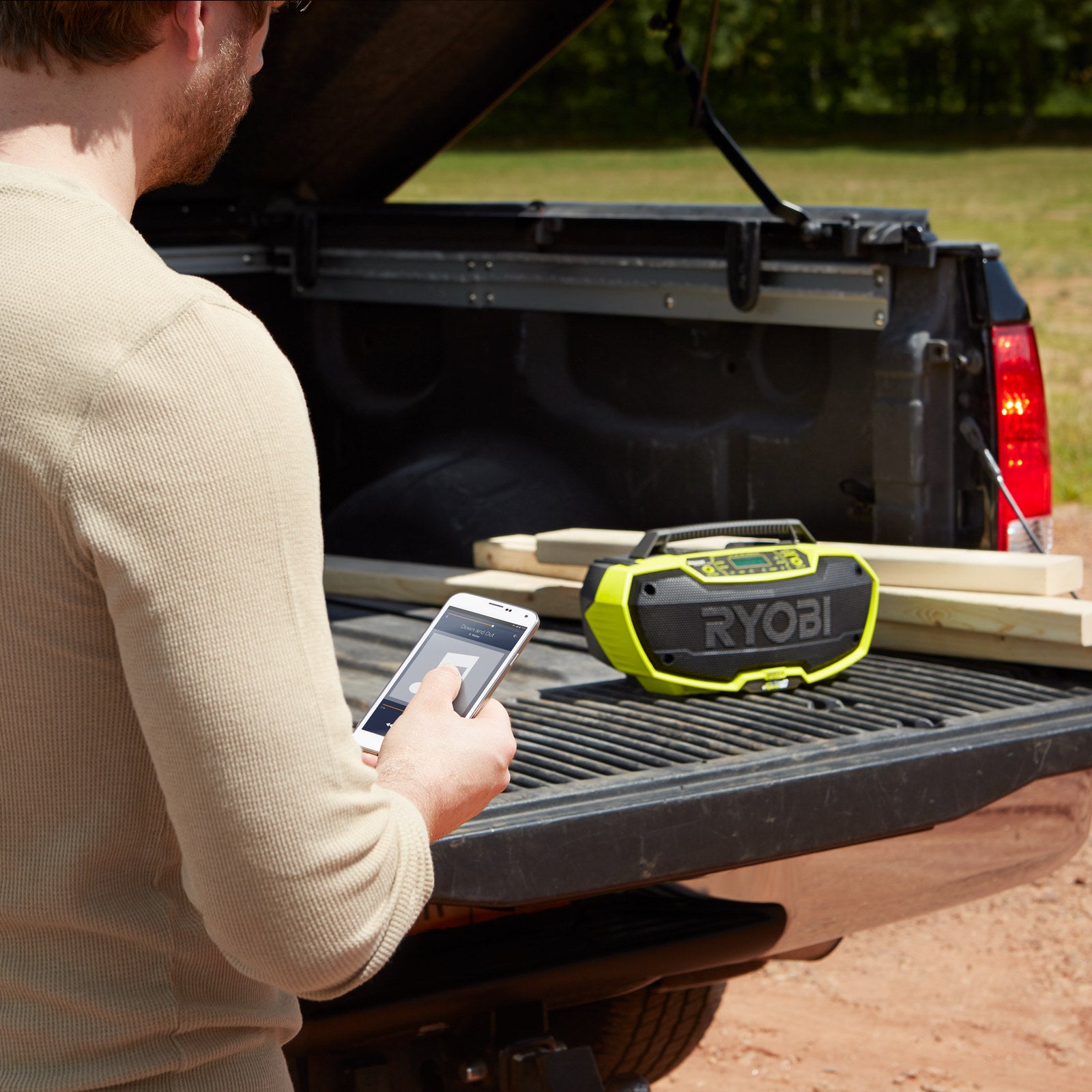 Ryobi 18V ONE+ Hybrid 2 Speaker Bluetooth Radio, AM/FM, LCD Display, Skin Only R18HR-0