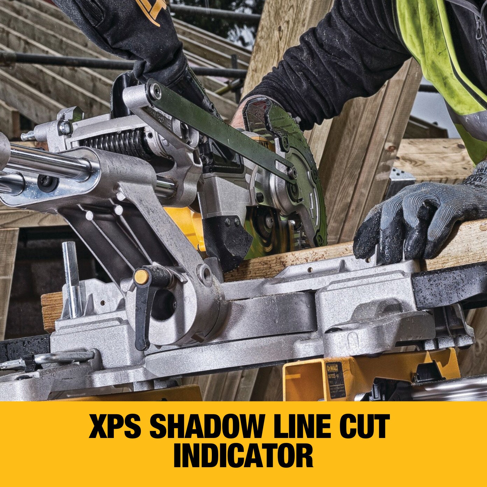 DeWALT 18V XR 184mm Cordless Sliding Mitre Saw - Skin Only DCS365N-XE