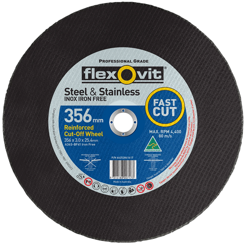 Flexovit 356 x 25.4mm Metal Cutting Wheel - Aluminium Oxide