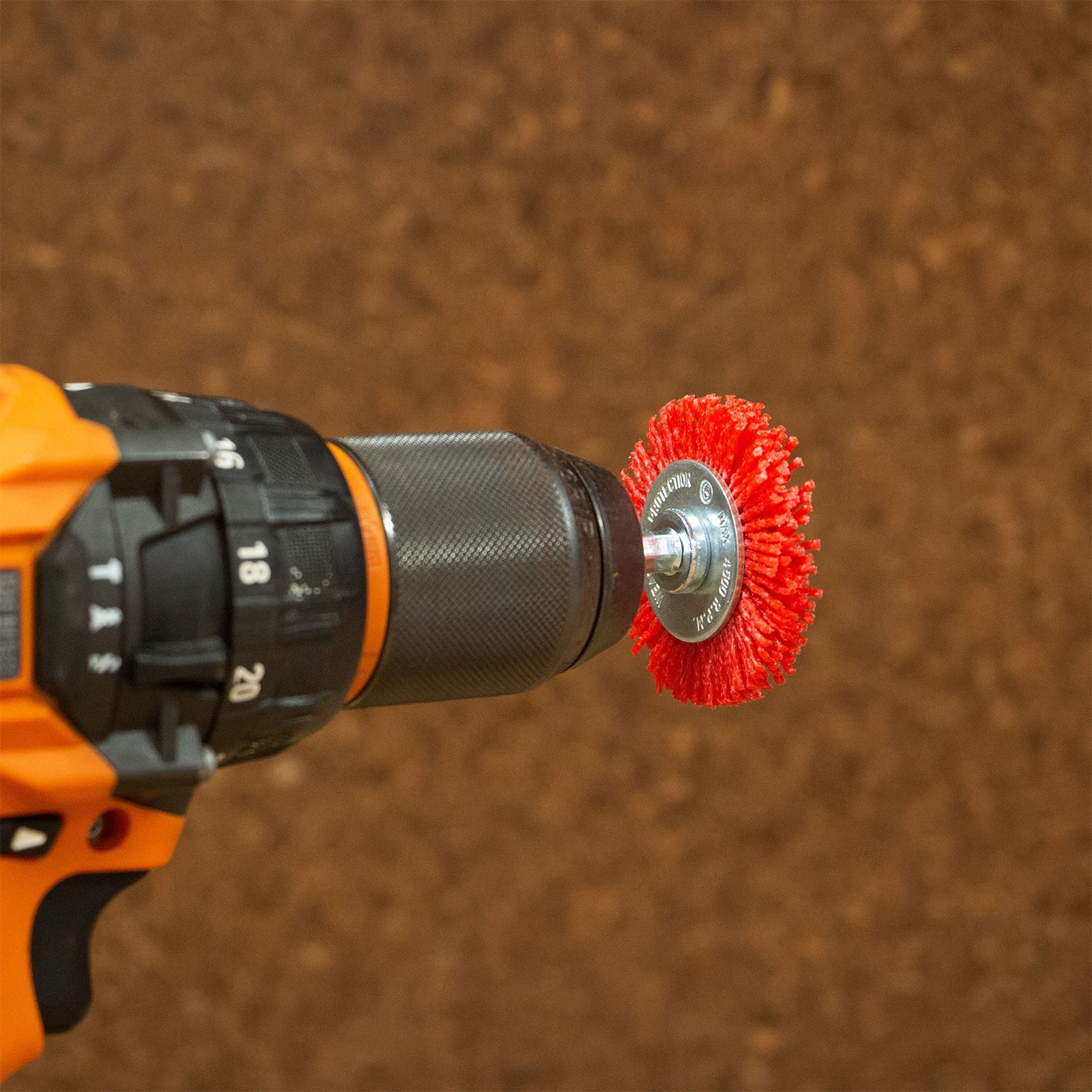 Josco 50mm Red Abrasive Nylon Wheel Brush for Angle Grinders