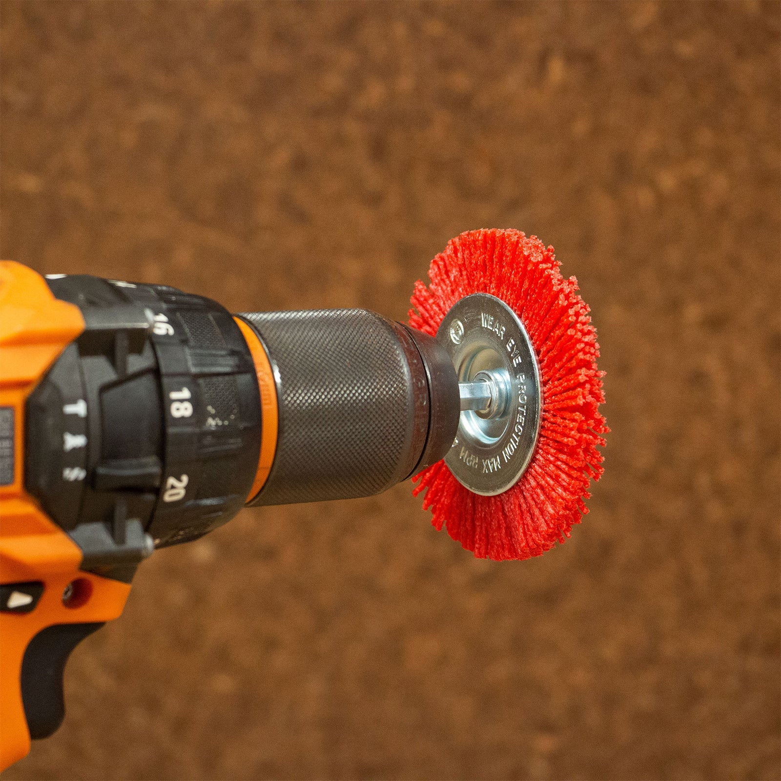 Josco 75mm Red Abrasive Nylon Wheel Brush for Angle Grinders