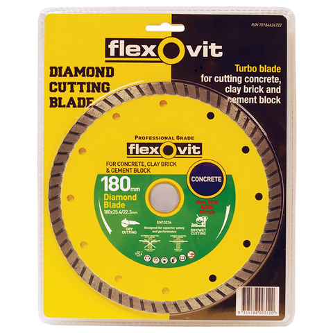 Flexovit 180 x 2.6 x 25/22mm Turbo Diamond Blade