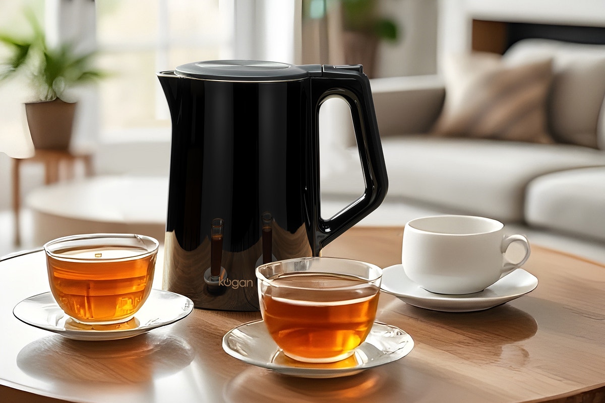 Kogan Double Wall Kettle (Black)
