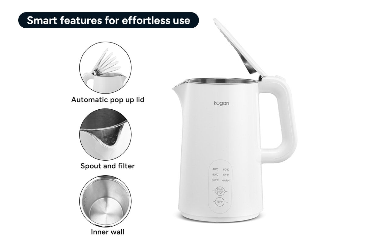 Kogan 1.5L Double Wall Kettle with Temperature Control - SuperSaverAU - view 4