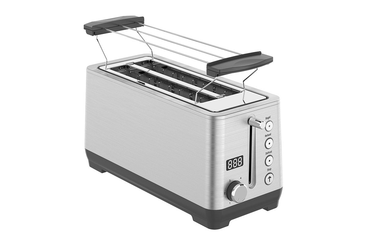 Kogan 4 Slice Long Slot Stainless Steel Toaster