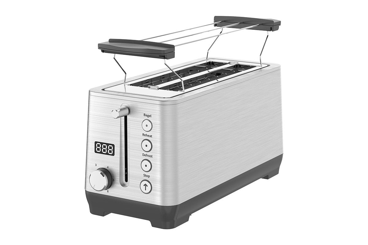 Kogan 4 Slice Long Slot Stainless Steel Toaster
