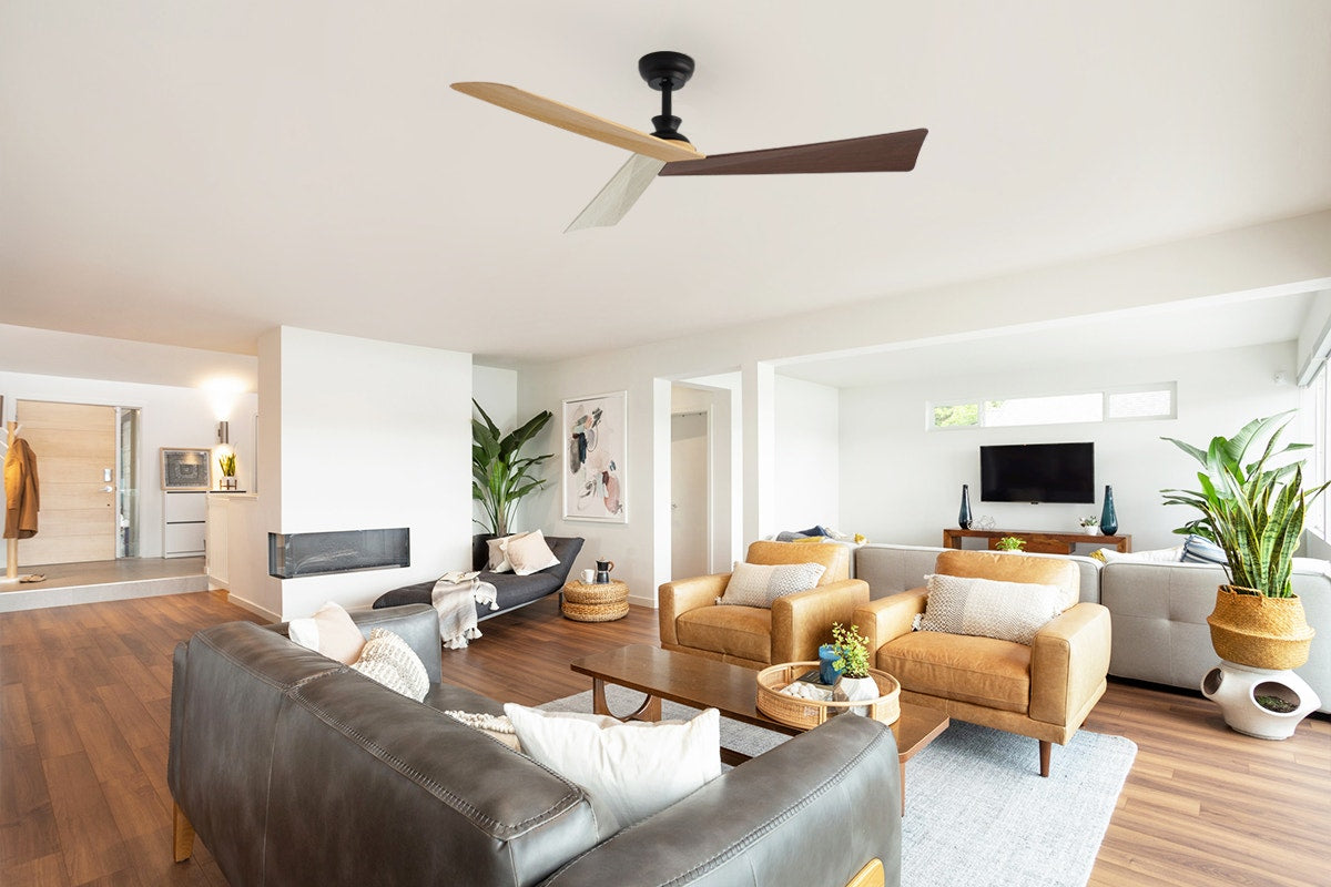 Kogan 132cm DC Motor Ceiling Fan with Remote (Oak/Walnut/Beige)