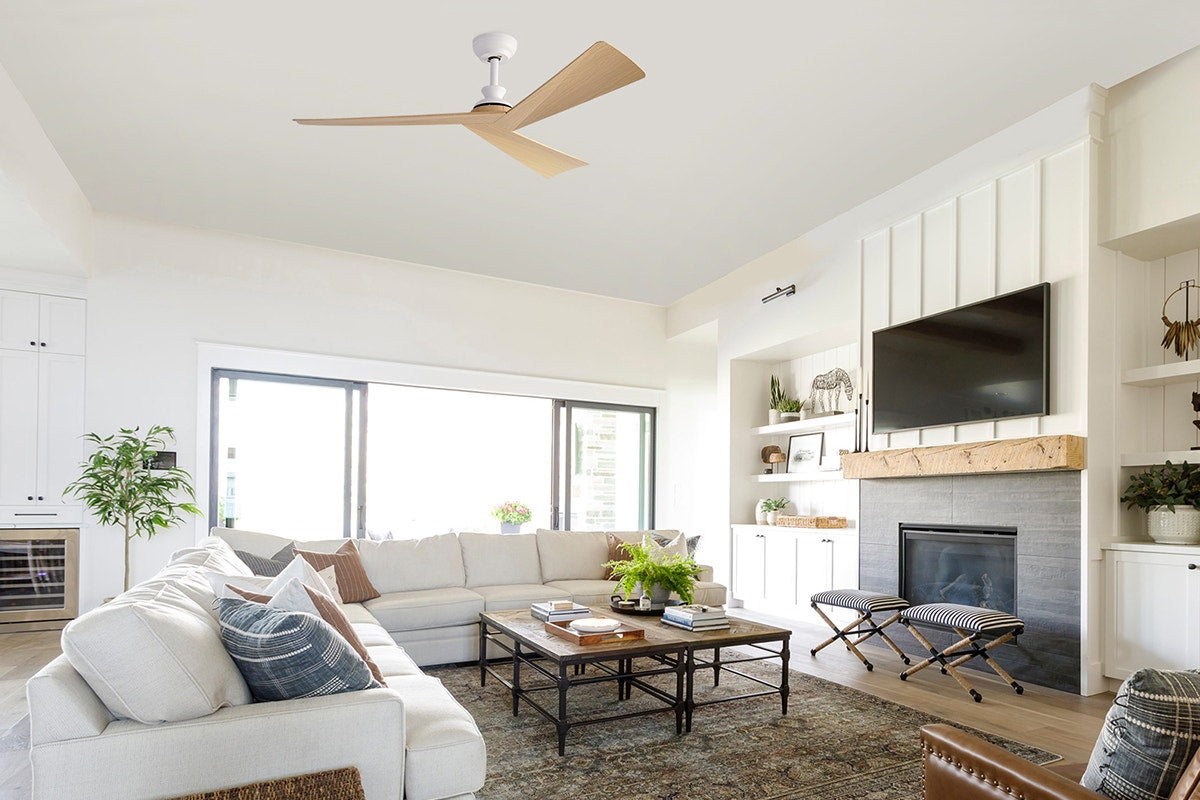 Kogan 132cm DC Motor Ceiling Fan with Remote (Oak)
