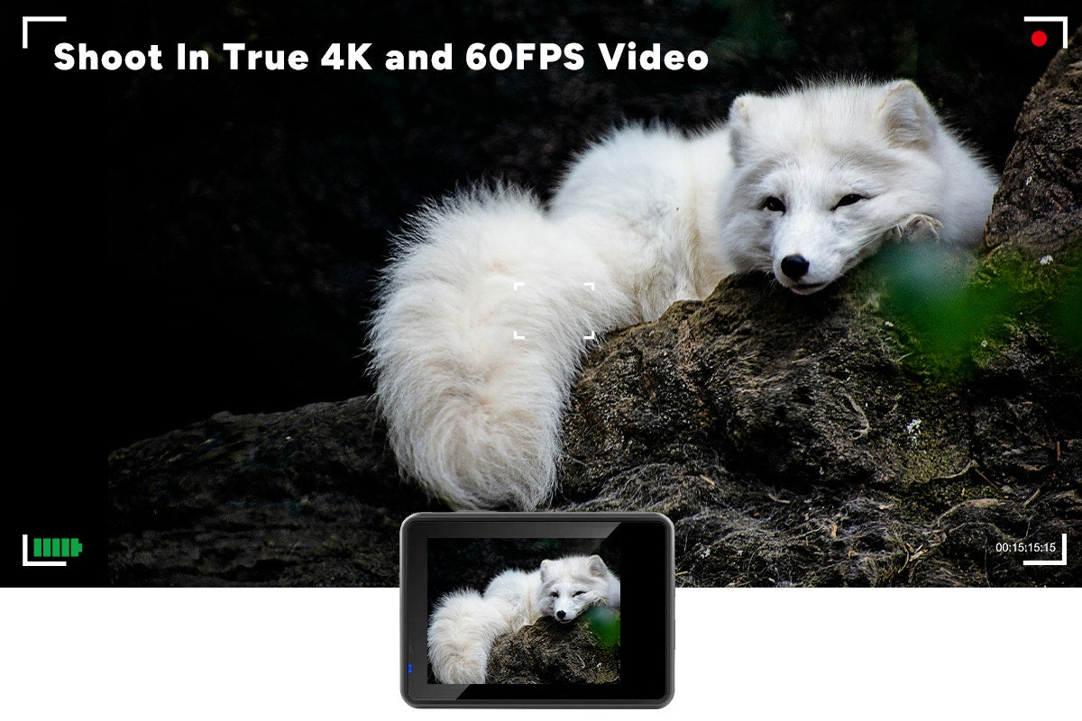Kogan 4K Dual Screen Wi-Fi Action Camera with Waterproof Case