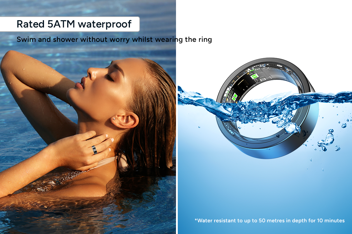 Kogan Aura Smart Ring (Black, Size 12)