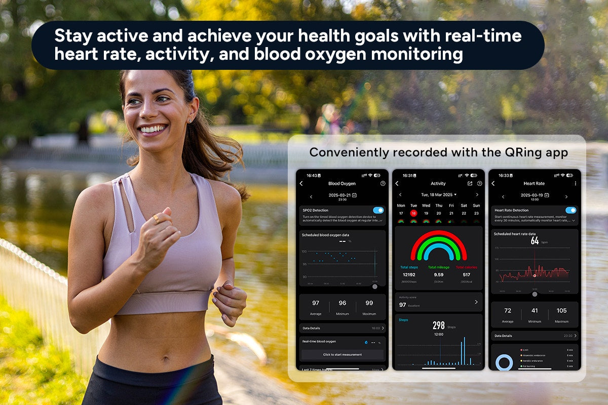 Kogan Aura Ti Smart Ring (Titanium, Rose Gold, Size 13)