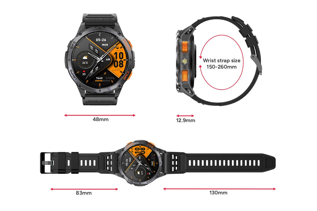 Kogan Active Tactical GPS Smart Sport Watch (Graphite)