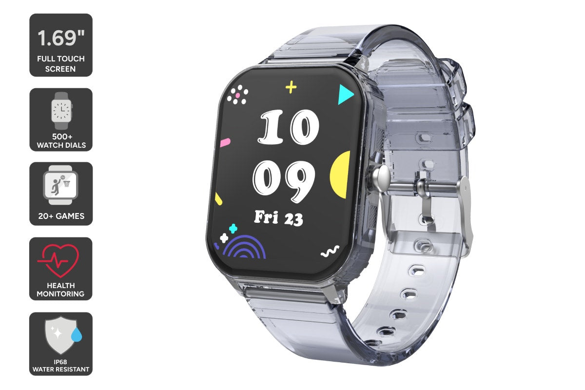 Kogan Aura Smart Watch - Black Transparent)