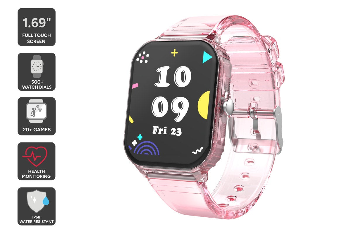 Kogan Aura Smart Watch - Pink Transparent)