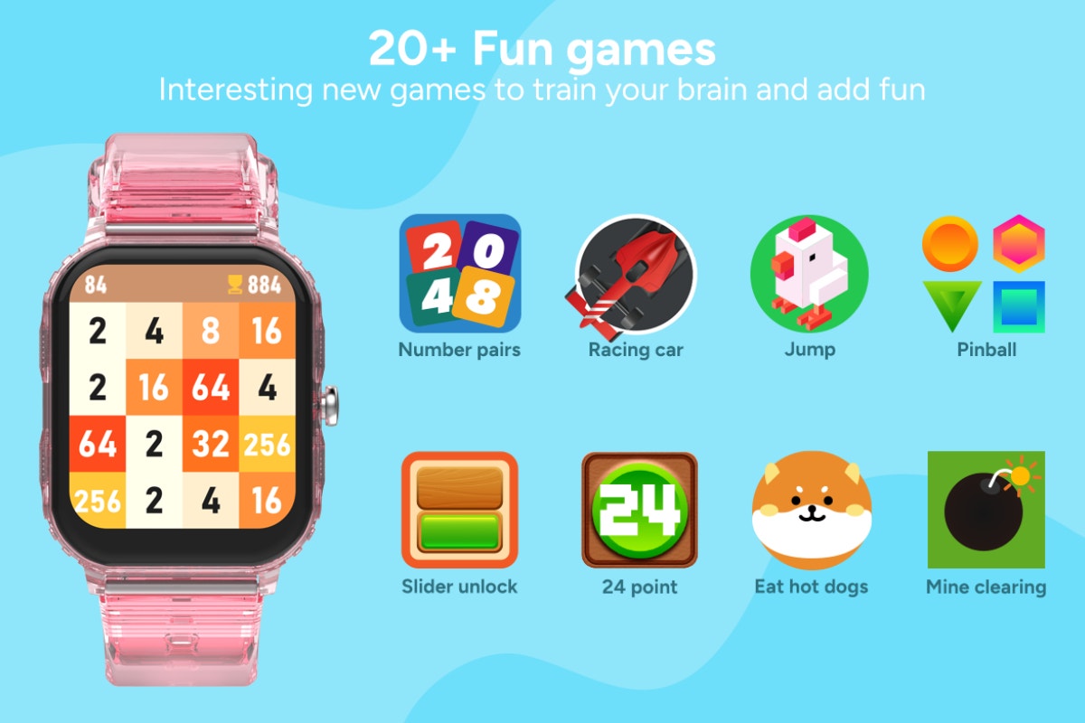Kogan Aura Smart Watch - Pink Transparent)