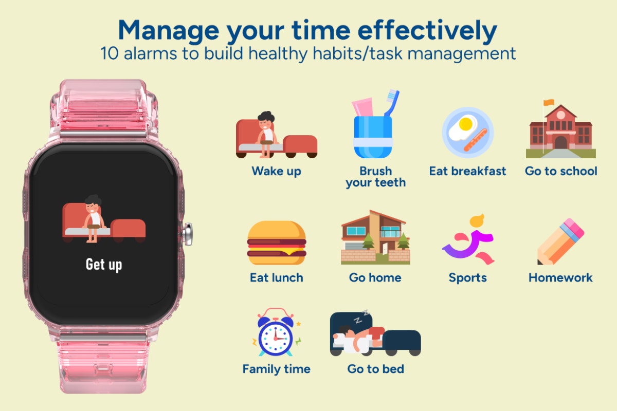 Kogan Aura Smart Watch - Pink Transparent)