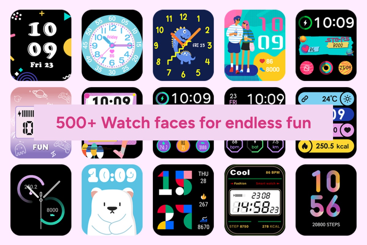 Kogan Aura Smart Watch - Pink Transparent)