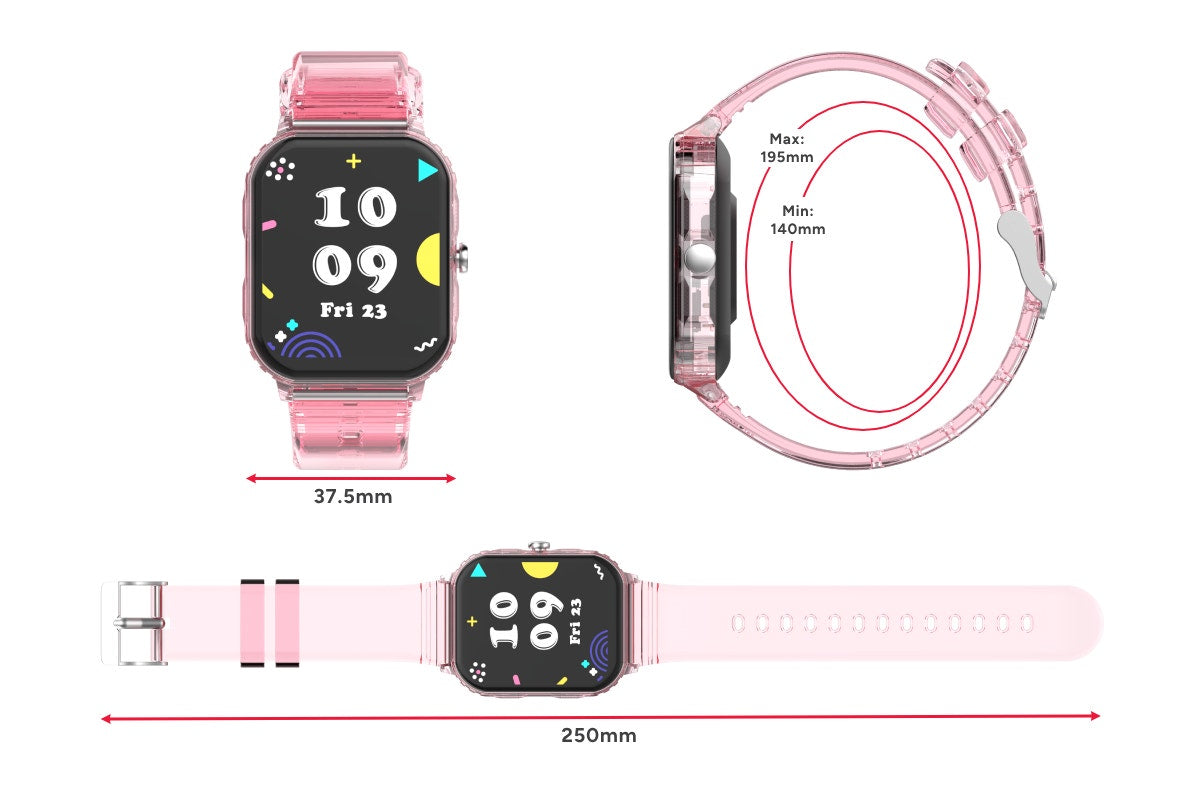Kogan Aura Smart Watch - Pink Transparent)