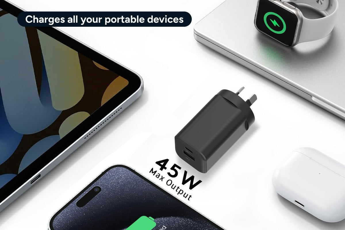 Kogan 45W 2-Port GaN Super Fast PD Phone Charger