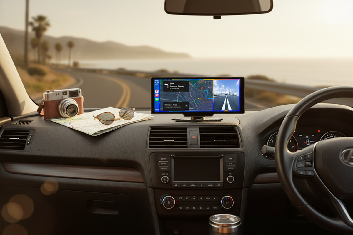 Kogan 4K Front and Rear Dash Cam with 10.26" Carplay Display