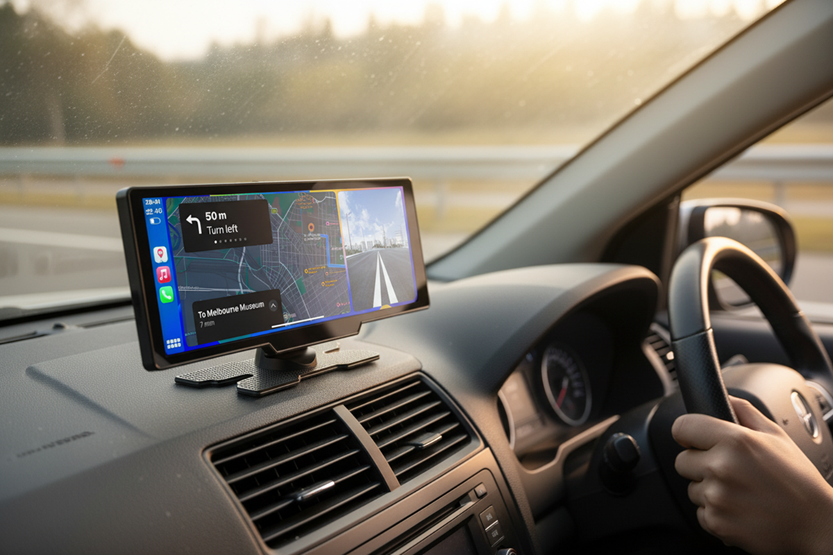 Kogan 4K Front and Rear Dash Cam with 10.26" Carplay Display