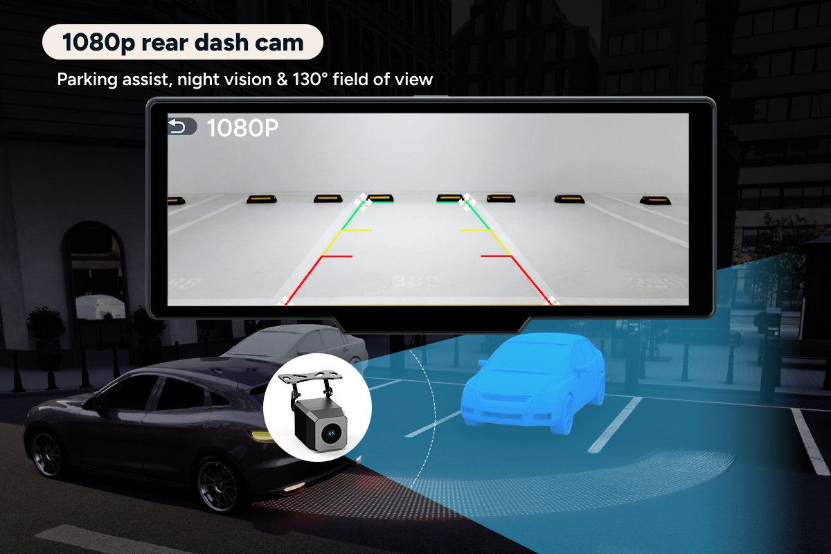 Kogan 4K Front and Rear Dash Cam with 10.26" Carplay Display