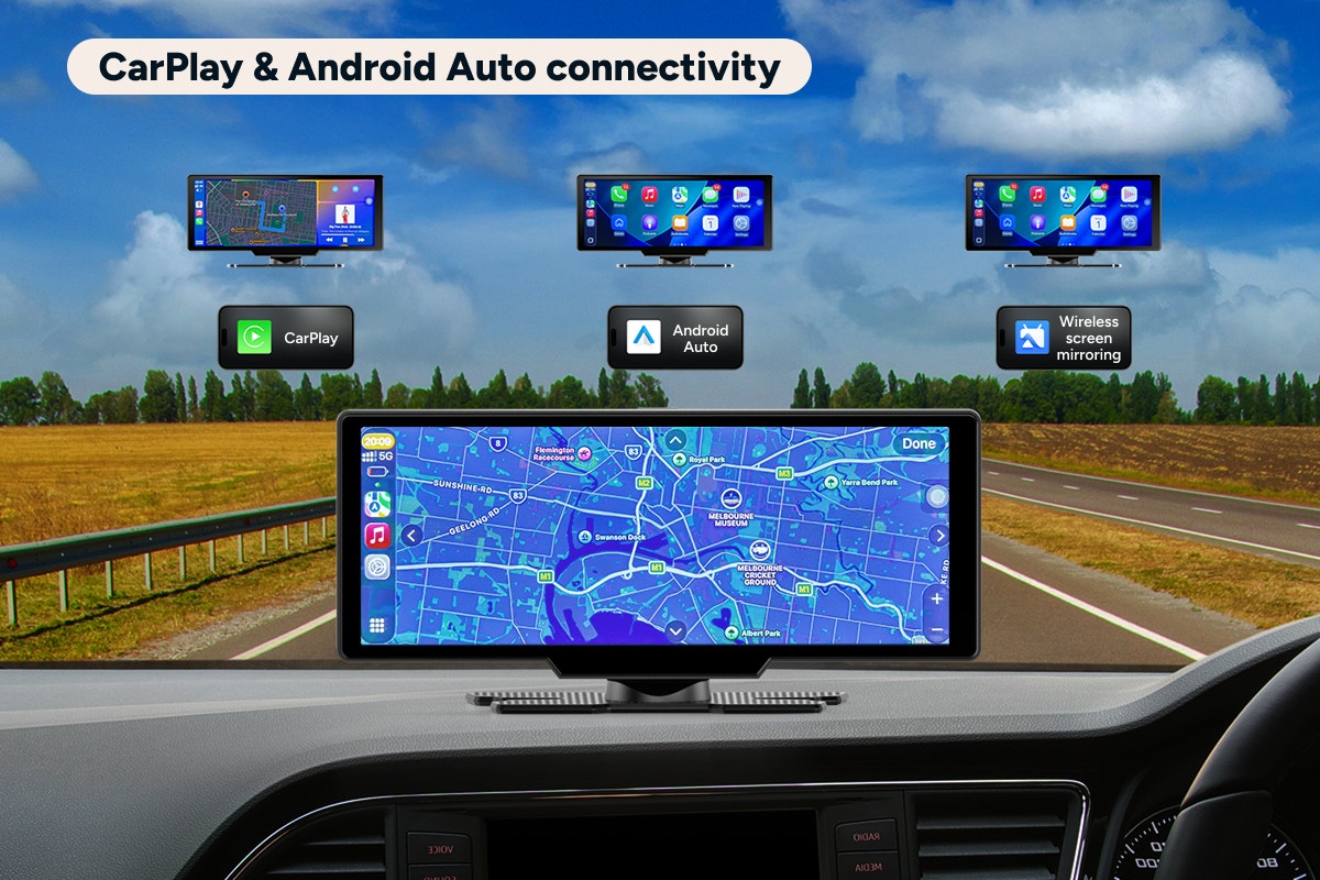 Kogan 4K Front and Rear Dash Cam with 10.26" Carplay Display