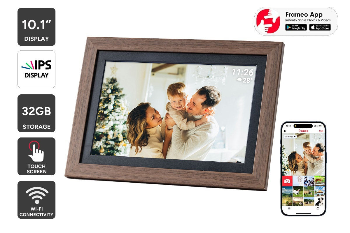 Kogan 10.1" Wi-Fi Digital Photo Frame with Frameo App - 32GB,Wood - SuperSaverAU - view 1