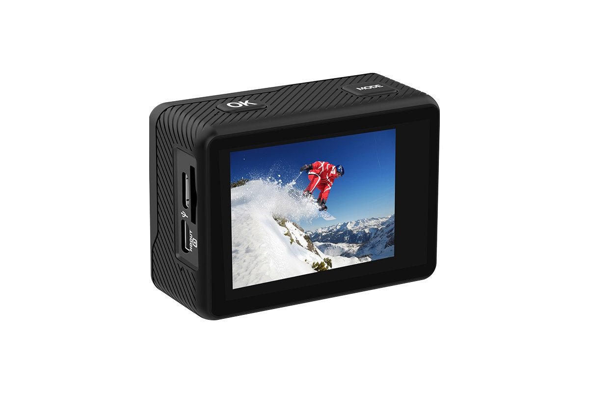 Kogan Dual Screen 1080P Wi-Fi Action Camera with Waterproof Case