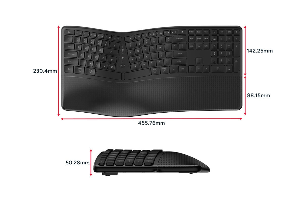 Kogan Ergo Pro 2.4GHz & Bluetooth Wireless Split Keyboard