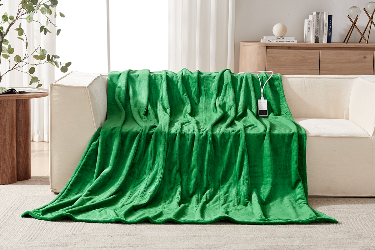 Kogan Washable Electric Heated Throw Blanket (Green, 200 x 180cm)