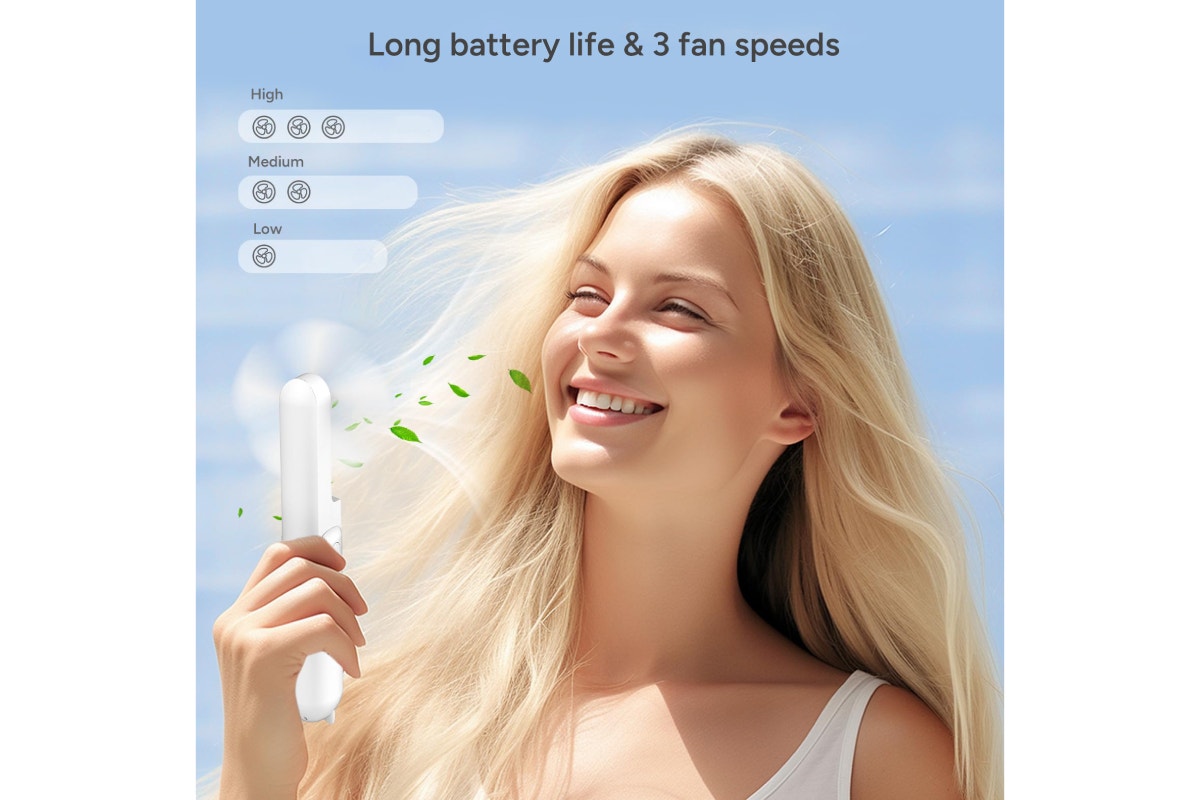2-in-1 Mini Handheld Fan and Power Bank (White)