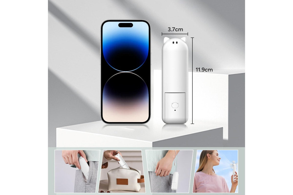 2-in-1 Mini Handheld Fan and Power Bank (White)