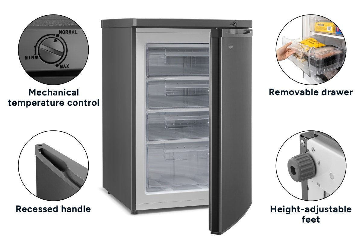 Kogan 91L Upright Freezer (Stainless Steel)