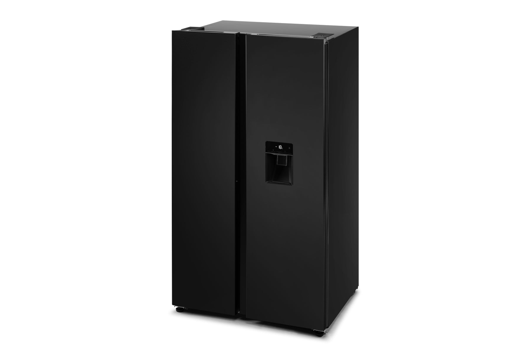 Kogan 592L Side by Side Fridge with Water Dispenser - Black Stainless Steel)