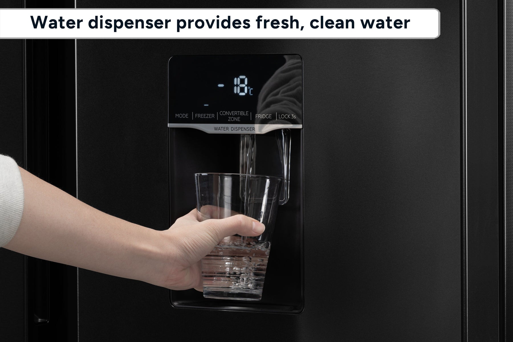 Kogan 592L Side by Side Fridge with Water Dispenser - Black Stainless Steel)