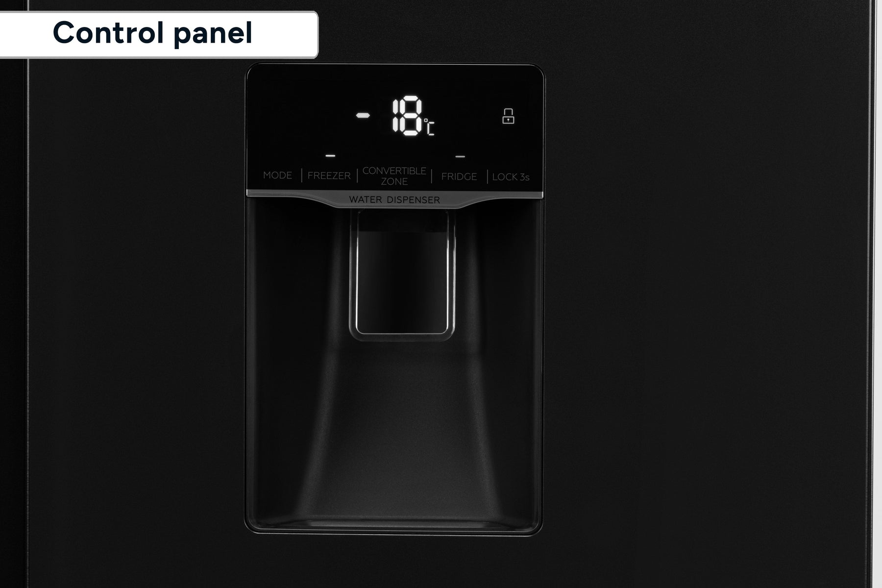 Kogan 592L Side by Side Fridge with Water Dispenser - Black Stainless Steel)