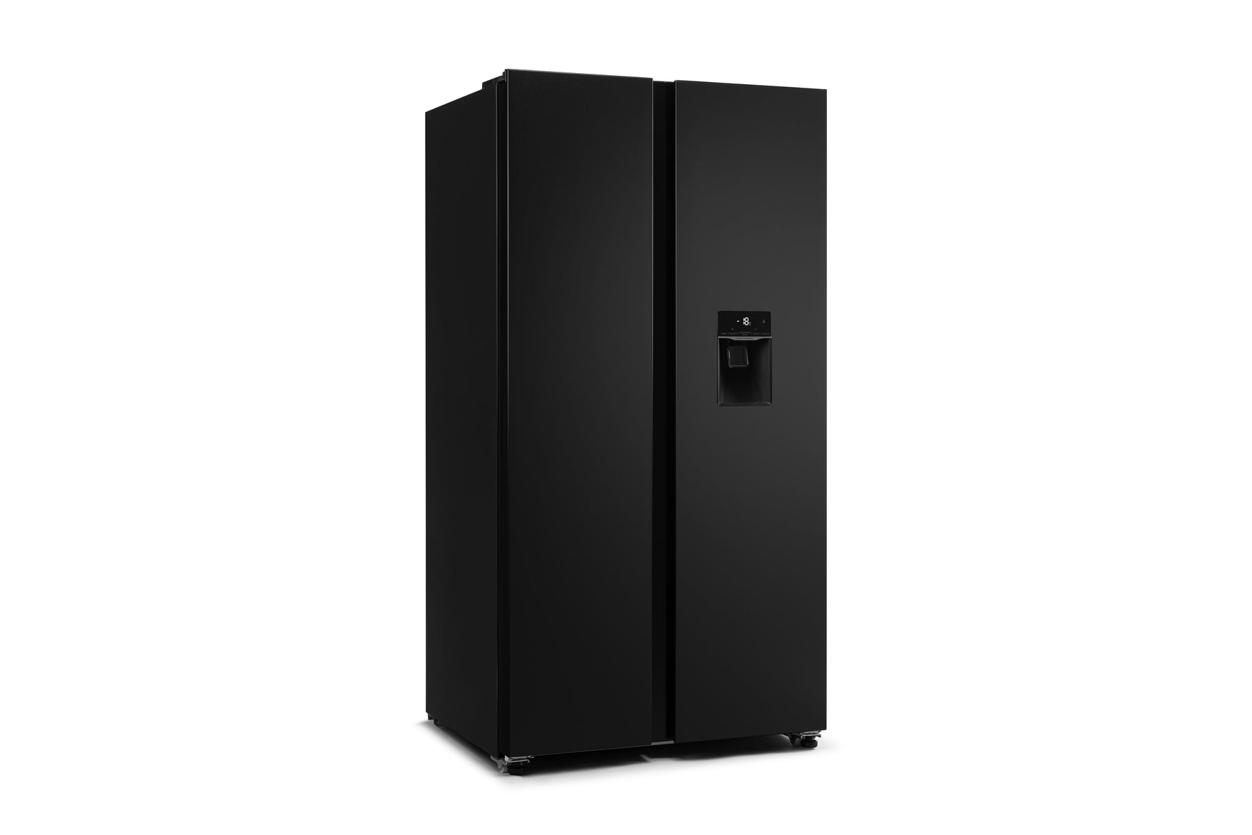 Kogan 592L Side by Side Fridge with Water Dispenser - Black Stainless Steel)