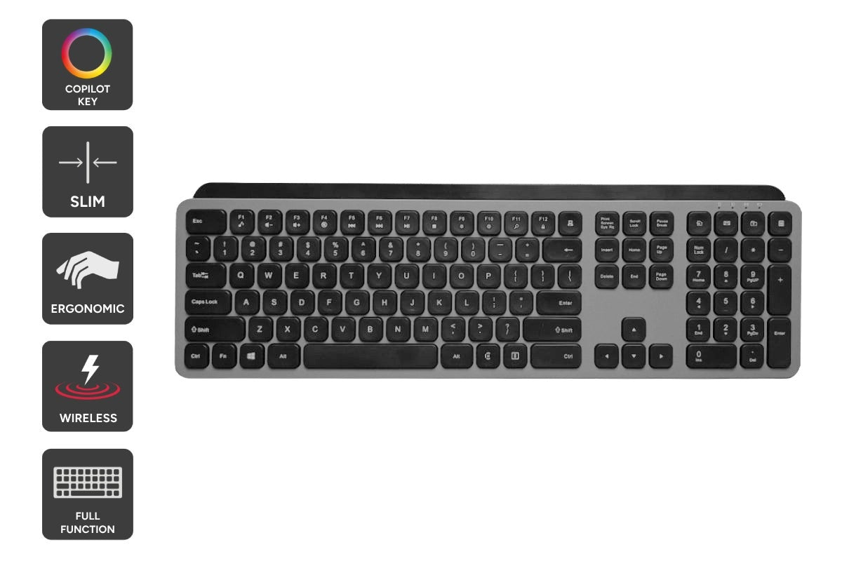 Kogan Low Profile Wireless Keyboard with Copilot AI Key
