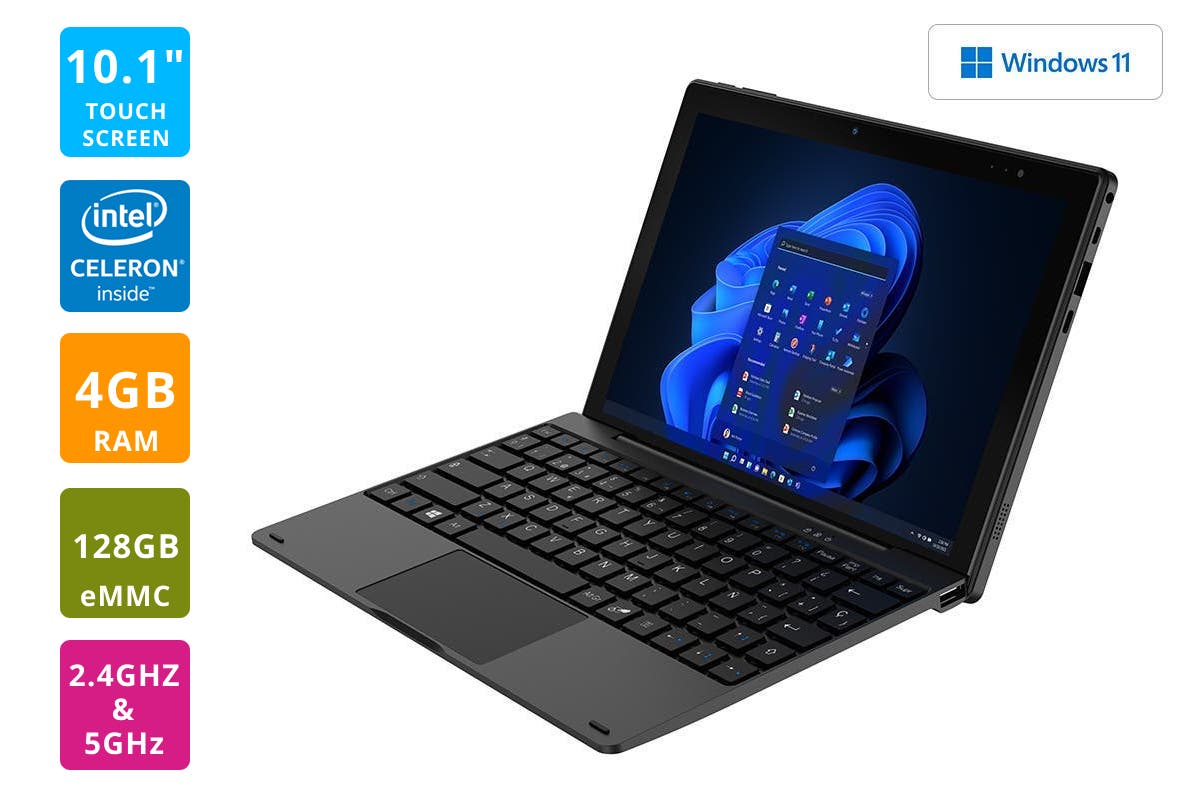 Kogan Atlas 10.1" 2-in-1 D600 Touchscreen Laptop with Windows 11 Home S (4GB; 128GB) | SuperSaverAU